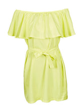 Off The Shoulder Ruffle Dress With Belt Front Bow Knot Summer Casual Dress Mini Short Loose Tube Dress Women 2016 Girl Summer