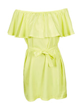 Off The Shoulder Ruffle Dress With Belt Front Bow Knot Summer Casual Dress Mini Short Loose Tube Dress Women 2016 Girl Summer