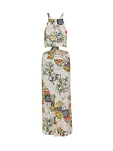 One Piece High Waist Spaghetti Strap Floral Print Dress Boho Tropical Pattern Summer Long Maxi Dress 2016 New Arrival