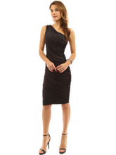 One Shoulder Ruched Bodycon Midi Dress Elegant Prom Evening Party Women Dresses White Black Summer Ladies Office Dresses 2016