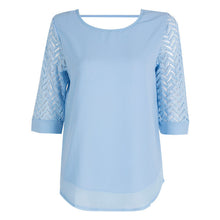 Open Back Chiffon Lace Crochet Blouse see through Half Sleeve Elegant Blouse Green Women Summer Hollow out Tops Fashion