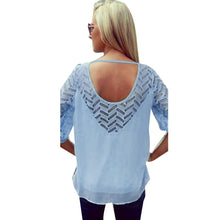 Open Back Chiffon Lace Crochet Blouse see through Half Sleeve Elegant Blouse Green Women Summer Hollow out Tops Fashion