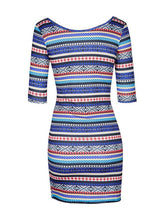 Open Back Stripe Print Colorful Printed Mini Summer Short Mini Dress Bodycon Summer New Arrival Casual Girl Dress 2017