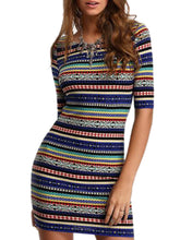 Open Back Stripe Print Colorful Printed Mini Summer Short Mini Dress Bodycon Summer New Arrival Casual Girl Dress 2017