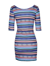 Open Back Stripe Print Colorful Printed Mini Summer Short Mini Dress Bodycon Summer New Arrival Casual Girl Dress 2017