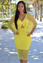 Open Back Zipper Deep V Neck Crochet Hollow Out Lace See Through Knee Pencil Dress Summer Sexy Casual 2016 Club Party Dress