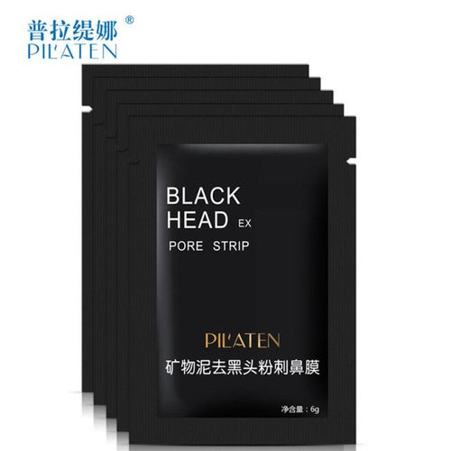 PILATEN fashion 10pcs Blackhead Remover Black Mud Deep Cleansing Purifying Peel Acne Face Mask Strawberry nose oily skin Anne