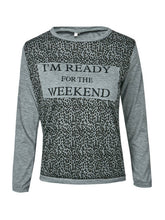 Patchwork Black O-Neck Casual Blouse Leopard Print Grey Fashion Blouses 2016 Letter Print Summer Autumn Ladies Tops And Blouses