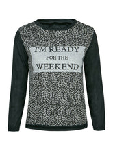 Patchwork Black O-Neck Casual Blouse Leopard Print Grey Fashion Blouses 2016 Letter Print Summer Autumn Ladies Tops And Blouses
