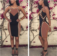 Patchwork Color Dot Print Bodycon Tank Knee Length Sleeveless Party Club Dress 2016 Summer Fashion Casual New Woman Dresses