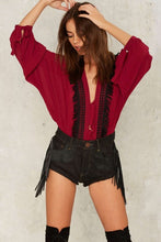 Patchwork Long Sleeve Lantern Sleeve Bow Lace Blouse V-Neck Casual Zipper Women 2016 Autumn Blouse Shirt Fall Tops New Fashion