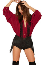 Patchwork Long Sleeve Lantern Sleeve Bow Lace Blouse V-Neck Casual Zipper Women 2016 Autumn Blouse Shirt Fall Tops New Fashion