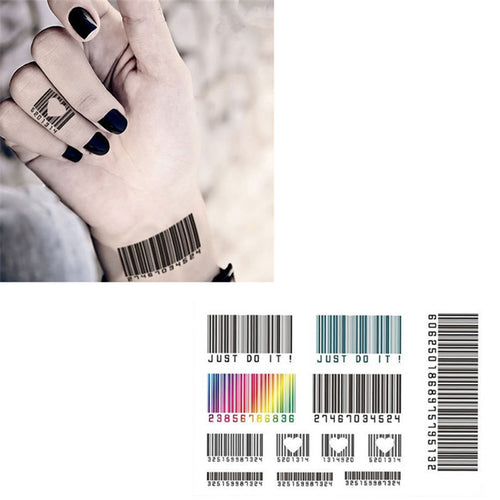 Personality Temporary Barcode tattoo Waterproof tattoo stickers body Painting 2016 new fashion fake tattoos sticker hot sale