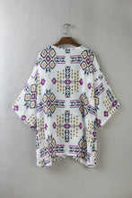 Plaid Print Geometric Kimono Long Sheer Womens Blouse Womens Blouses For Spring Summer Ladies High Quality Blouse 2016