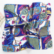 Plaid Silk Scarves Print Striped Anchor Women Small Neck Silk Scarf Square Silk Scarves Silk Chiffon Red Blue Purple 5 Color