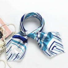 Plaid Silk Scarves Print Striped Anchor Women Small Neck Silk Scarf Square Silk Scarves Silk Chiffon Red Blue Purple 5 Color