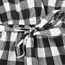 Plaid Summer Style Women Jumpsuit Black White Bodysuit Women Femme Romper Rompers Womens Jumpsuit Bow Overalls