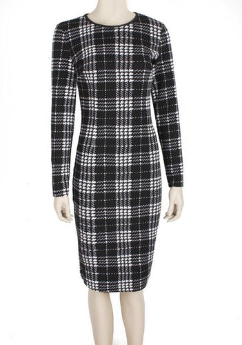 Plaid Women Dress Long Sleeve Winter Autumn Plus Size Bodycon Casual Slim Dress Elegant 2015 Robe With Belt