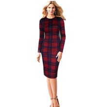 Plaid Women Dress Long Sleeve Winter Autumn Plus Size Bodycon Casual Slim Dress Elegant 2015 Robe With Belt