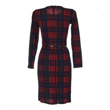 Plaid Women Dress Long Sleeve Winter Autumn Plus Size Bodycon Casual Slim Dress Elegant 2015 Robe With Belt