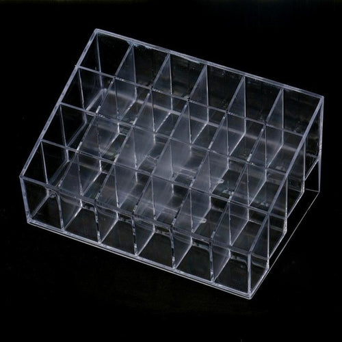 Plastic Material Voberry Generic 24 Stand Trapezoid Clear Lipstick Lotion Makeup Cosmetic Holder Storage Display Stand Anne