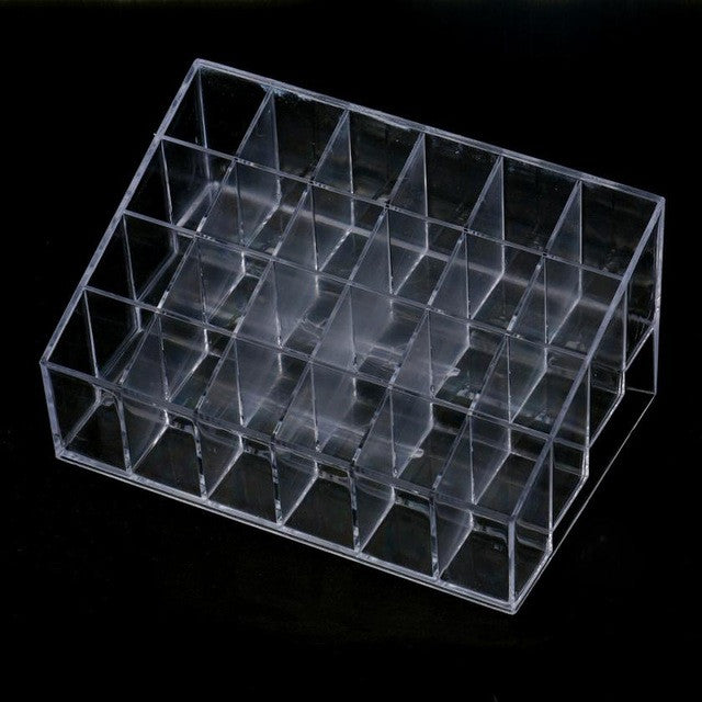 Plastic Material Voberry Generic 24 Stand Trapezoid Clear Lipstick Lotion Makeup Cosmetic Holder Storage Display Stand Anne