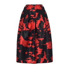 Pleated High Waist Skirt Printed Retro Midi Saia Feminina Saias Women Skater Skirts Jupe Red White Lolita Etek Faldas Ropa Mujer