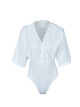 Plunge Deep V Neck Bodysuit Batwing Women Sexy Summer Romper Party Club Sexy White Jumpsuits 2016 Playsuit Overalls For Women