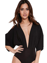 Plunge Deep V Neck Bodysuit Batwing Women Sexy Summer Romper Party Club Sexy White Jumpsuits 2016 Playsuit Overalls For Women