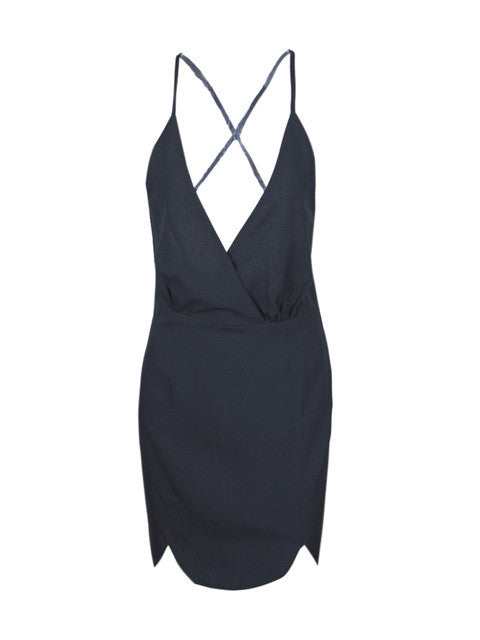Plunge Deep V Neck Spaghetti Strap Sexy Backless Party Club Wear Dress Summer 2017 Fashion Nightclubs Plus Sizes Clothings Women