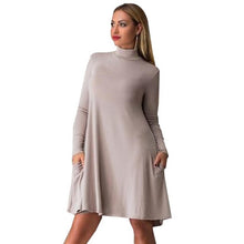 Plus Size Dresses Women Home Dress TurtleNeck Loose Knitted Winter Dress 2XL 3XL Plaid Loose Casual For Chubby Girls Pregnant