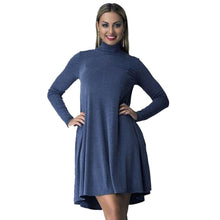 Plus Size Dresses Women Home Dress TurtleNeck Loose Knitted Winter Dress 2XL 3XL Plaid Loose Casual For Chubby Girls Pregnant