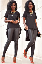 Plus Size Shirt High Low Chiffon Women Blouses Solid Black Short Sleeve Women Tops Summer Blusa 2016 M-XXL