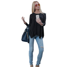 Plus Size Women Blouses Causal Long Sleeve Shirt Women Tops Grey Blouse 2015 Autumn Fashion Black Loose Top