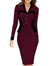 Plus Size Women One Piece Outfits Long Sleeve V Neck Knee Length Business Dress White Striped Elegant Office Formal Work Suit