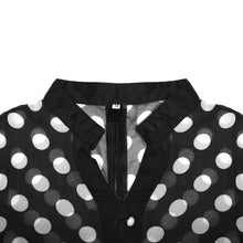 Plus Size XXL Dot Sweets Bodycon Pencil Elegant Dress Wear to Work 2015 Chiffon Women Dress Long Sleeve Black Autumn Dress