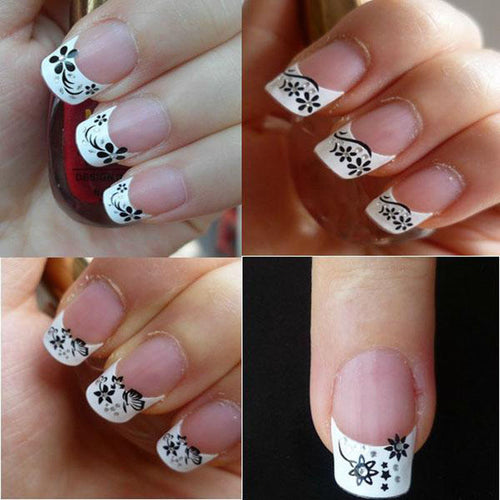 Pratical Lots 50 Sheet Mix Color 3D Flower Nail Art Sticker Tip Decal Fashion Snow