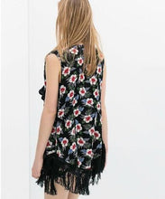 Print Fringe Kimono Women Blouses Women Tops Blouses Black Blouse Camisas Femininas Casual 2015 Blouse Summer Style Blusas