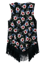 Print Fringe Kimono Women Blouses Women Tops Blouses Black Blouse Camisas Femininas Casual 2015 Blouse Summer Style Blusas