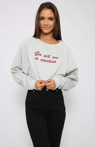 Print Letter Crop Tops Cropped Women Tops And Sale Causal Grey Short Blouse Womens Long Sleeve Tops Blouses Autumn Cotton