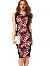 Print Print Sleeveless Pencil Midi Dress Bodycon Casual Office Work Lady Summer Dress 2016 New Arrival High Quality Plus Sizes