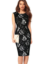 Print Print Sleeveless Pencil Midi Dress Bodycon Casual Office Work Lady Summer Dress 2016 New Arrival High Quality Plus Sizes
