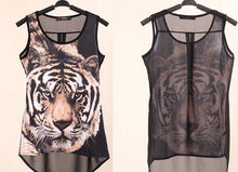Print Tiger Summer Tank Tops Blouse Womens Shirt Women Tops Casual Punk Roupas Women's Tanks Women Blusas Women Blouses
