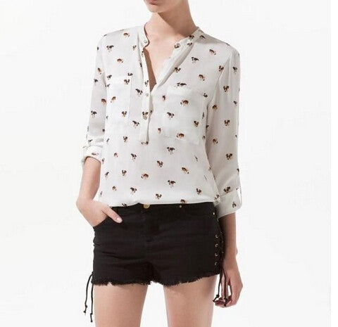 Print Women Chiffon Blouse Casual Shirt Women Blouses Long Sleeve Blusa Women Tops Clothing Roupas Camisas Blusas Femininas