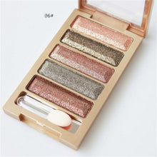 Professional Eye Makeup 5 Colors Eyeshadow Palette Gold Cosmetics Makeup Palette Diamond Bright Glitter Long lasting Eye Shadow