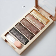 Professional Eye Makeup 5 Colors Eyeshadow Palette Gold Cosmetics Makeup Palette Diamond Bright Glitter Long lasting Eye Shadow
