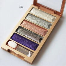 Professional Eye Makeup 5 Colors Eyeshadow Palette Gold Cosmetics Makeup Palette Diamond Bright Glitter Long lasting Eye Shadow