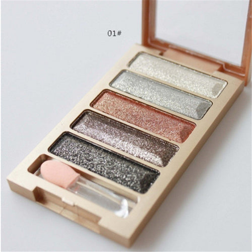 Professional Eye Makeup 5 Colors Eyeshadow Palette Gold Cosmetics Makeup Palette Diamond Bright Glitter Long lasting Eye Shadow