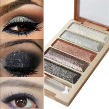 Professional Eye Makeup 5 Colors Eyeshadow Palette Gold Cosmetics Makeup Palette Diamond Bright Glitter Long lasting Eye Shadow