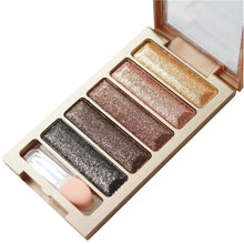 Professional Eye Makeup 5 Colors Eyeshadow Palette Gold Cosmetics Makeup Palette Diamond Bright Glitter Long lasting Eye Shadow